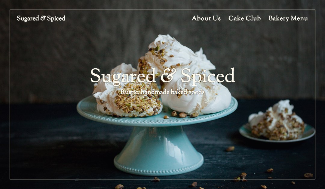 screenshot of the Sugared & Spiced website
